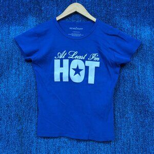 Renee Rapp “At Least I’m Hot” Graphic Blue Crop Top Size Large